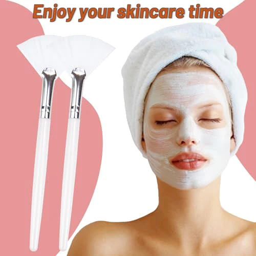 20 Pieces Fan Brushes Facial Applicator Brush Soft Makeup Mask Acid Applicator Brush Esthetician Cosmetic Brush for Mud Cream, Makeup Peel (White) - Image 5