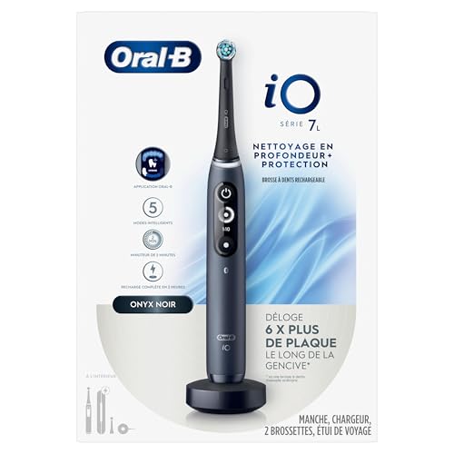 Oral-B iO Deep Clean + Protect Rechargeable Electric Toothbrush, Black with a iO Series 7 Toothbrush, 2 Replacement Brush Heads, and a Charging Travel Case - Image 7
