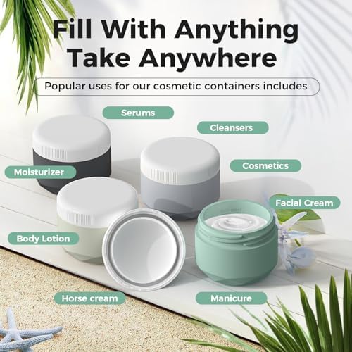 Travel Containers for Toiletries, Silicone Cream Jars TSA Approved 2.5oz Travel Size Containers with Toiletry Bag, Wide Mouth Leak-proof Travel Accessories with Lid for Cosmetic Cream - Image 5