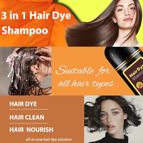 Hair Dye Shampoo Silver Gray, 3 in 1 Long-Lasting Hair Color Shampoo with Herbal Ingredients, Instant Magic Hair Dye, Easy Application Shampoo Para Canas for Women Men 16.9 Fl Oz - Image 5