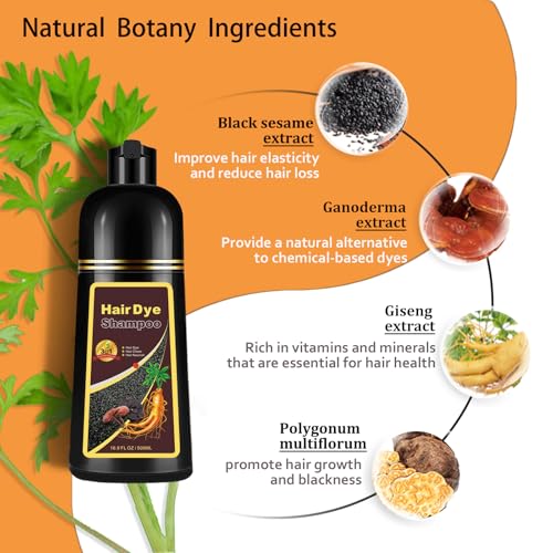Hair Dye Shampoo Silver Gray, 3 in 1 Long-Lasting Hair Color Shampoo with Herbal Ingredients, Instant Magic Hair Dye, Easy Application Shampoo Para Canas for Women Men 16.9 Fl Oz - Image 6