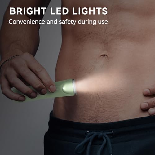 Waterproof Bikini Trimmer for Women, Body Pubic & Groin Hair Trimmer for Men with LED Light, USB Rechargeable & Travel Pouch (Green) - Image 4
