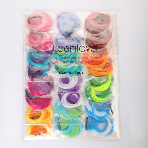 Dreamlover Mix Colored Hair Extensions for Kids, Girls Clip In Rainbow Hair Extensions, Dual-color Curly Hairpieces for Halloween, 24 Pieces - Image 10