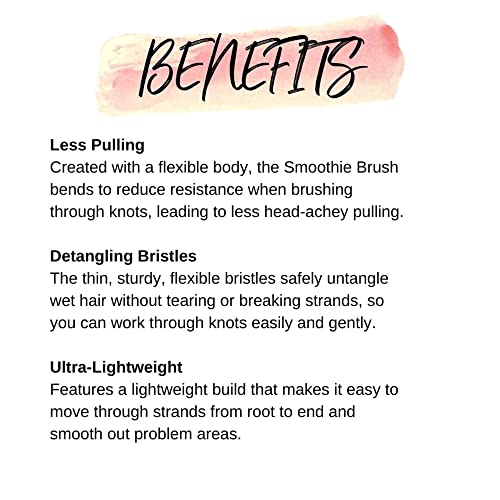 CALISTA Smoothie Hair Brush | Vented Design & Flexible Bristles Work in Wet & Dry Hair | Ergonomic Handle Detangles Without Pulling | Pain-Free Hair Accessories | All Hair Types (Pink) - Image 5