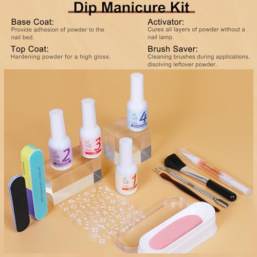 LAVENDER VIOLETS Dip Powder Nail Kit - 36 Colors Brown Green Blue Reflective Glitter with Dipping Powder Liquid Set and Nail Art Tool for Home Salon B5X1 - Image 7