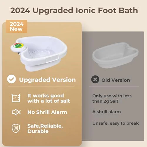 Upgraded Ionic Foot Detox Machine, Foot Spa Bath for Home Use, Foot Cleaner Machine To Remove Toxins with 2 Arrays, 15 Disposable Foot Bath Liners, Detox Sea Salt, Upgraded Durable Basin - Image 3
