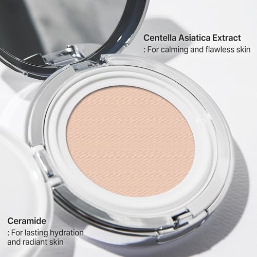 2aN Gleaming Tension Cushion Foundation Pact, Korean Cushion Foundation Makeup, Lightweight & Buildable Coverage with Ceramides and Centella Asiatica (#27 Soft Amber, 0.45 oz) - Image 4