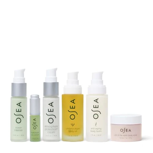 OSEA Bestseller Minis Collection - 6-Piece Mini Face & Body Set for Glowing Skin - Includes Cleanser, Hyaluronic Serum, Protection Cream, Body Scrub, Body Oil & Body Balm - Perfect Holiday Gift Set - Image 3