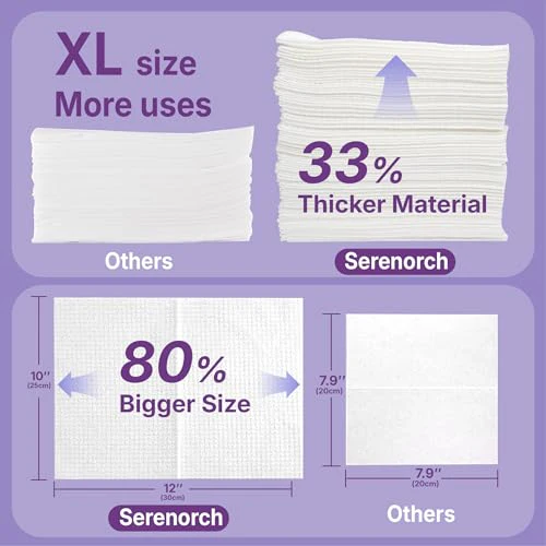 Disposable Face Towels, 10" x 12", Ultra Thick Face Towelettes for Sensitive Skin, Extra Soft Makeup Remover Dry Wipes, 100 Count - Image 5