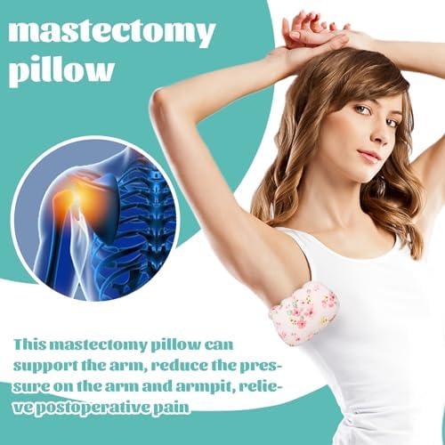 Lymphedema Axilla Pillow Armpit Pain Relief Mastectomy Recovery Supplies, 4PCS Cotton Lumpectomy Mastectomy Pillows Post OP Multicolor Breast Surgery Pillow (Pink Flower) - Image 2