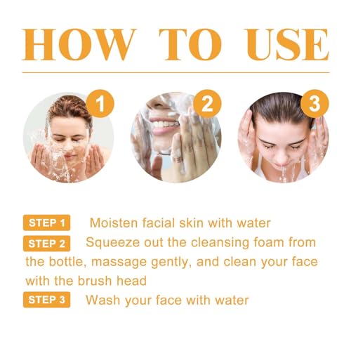 Turmeric Glow Wash Face Wash With Brush, Deep Cleansing Scrub Exfoliating Turmeric Foaming Facial Cleanser For All Skin. (100ml) - Image 6