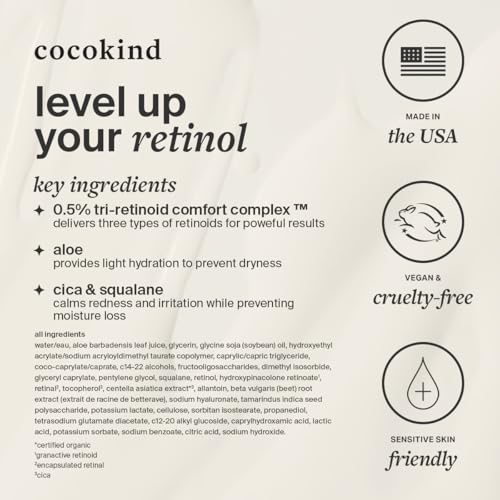 Cocokind Advanced Retinol Gel 0.5%, Improve the Appearance of Fine Lines and Uneven Texture without Irritation, Aloe and Cica to Prevent Dryness, 1 fl oz - Image 8