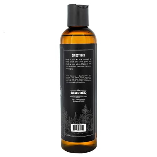 Live Bearded Beard Wash, 8 fl oz - Water-Based Face Cleanser with All-Natural Ingredients for a Gentle, Deep Clean - Made in the USA | Tombstone Scent - Sweet Tobacco, Cedar - Image 2