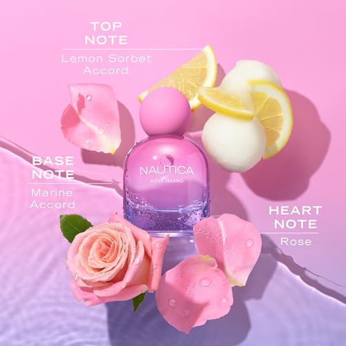 Nautica for Her Rose Island Eau De Parfum, 1.6 Fl Oz (Pack of 1), Notes of Lemon, Rose, and Musk, Women's Fragrance, Long Lasting, Mood-Boosting Fragrance, Vegan Formula - Image 3
