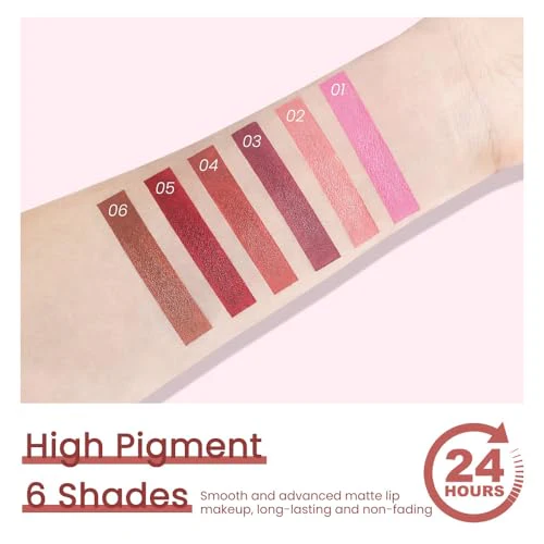 3 Pcs Nude Lipstick Matte Sets,Light to Dark Velvet Lipstick for Women Long Lasting Waterproof 24 Hours Lip Stick Lip Stain Makeup Gift Sets,labiales mate 24 horas originales - Image 5