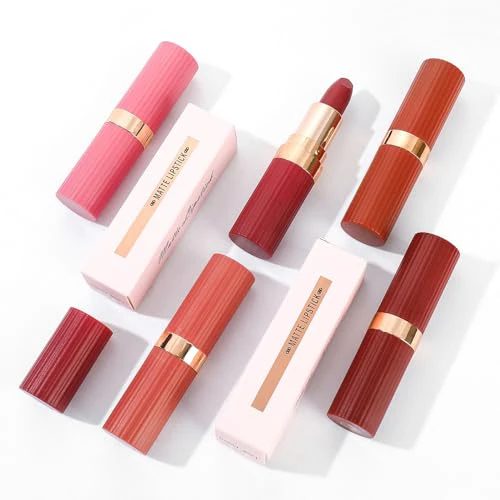 3 Pcs Nude Lipstick Matte Sets,Light to Dark Velvet Lipstick for Women Long Lasting Waterproof 24 Hours Lip Stick Lip Stain Makeup Gift Sets,labiales mate 24 horas originales - Image 7
