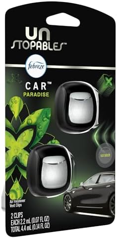 Febreze Vent Clip Car Air Freshener, Odor Eliminator, Unstopables Paradise Scent, 2 CLIPS - Image 2