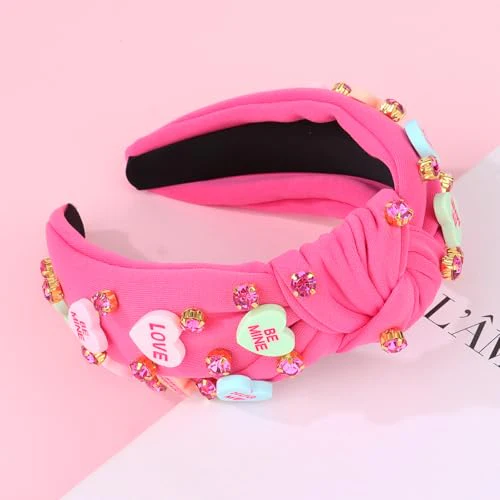 Casoty Valentines Day Headband for Women, Valentines Day Accessories, Rose Pink Heart Headband Cupid, Heart Hair Accessories for Women - Image 5