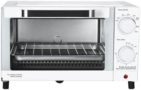 Mainstays 4 Slices Toaster Oven with 3 Settings, includes Baking Rack and Pan, Arctic White, New - Image 2