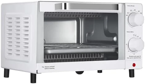 Mainstays 4 Slices Toaster Oven with 3 Settings, includes Baking Rack and Pan, Arctic White, New - Image 5