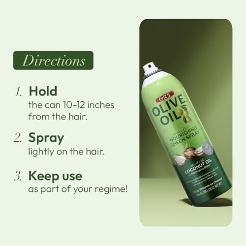 ORS Olive Oil Nourishing Sheen Spray infused with Coconut Oil 10 Ounces (Pack of 4) - Image 6