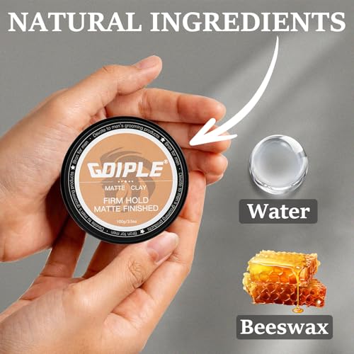 Hair Styling Clay for Men Firm Hold - Matte Finish Hair Clay Hair Paste Water Based Matte Texture Pomade Mens Hair Products - Hair Paste Clay Pomade Ideal for All Men's Hair Types 3.5oz (2PCS) - Image 3
