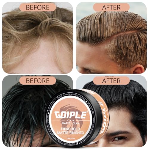Hair Styling Clay for Men Firm Hold - Matte Finish Hair Clay Hair Paste Water Based Matte Texture Pomade Mens Hair Products - Hair Paste Clay Pomade Ideal for All Men's Hair Types 3.5oz (2PCS) - Image 5