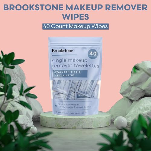 Brookstone Individual Makeup Remover Wipes - Ultra Soft, Makeup Remover Wipes Individually Wrapped, Gently Cleanse & Remove Makeup, 40 Count Makeup Wipes Individually Wrapped - Image 2