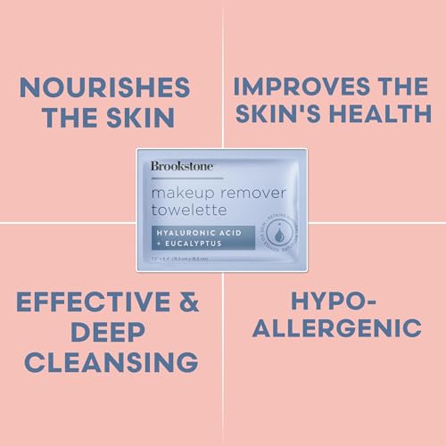 Brookstone Individual Makeup Remover Wipes - Ultra Soft, Makeup Remover Wipes Individually Wrapped, Gently Cleanse & Remove Makeup, 40 Count Makeup Wipes Individually Wrapped - Image 5