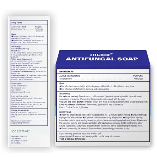 TAGRID Antifungal Soap Kit, Tea Tree Soap, Antifungal Face Wash, Antibacterial Treatment for Body Jock Itch, Ringworm, Athlete's Foot, Folliculitis, Tinea Versicolor, Fungal Acne Treatment (TOP-NOTCH) - Image 3