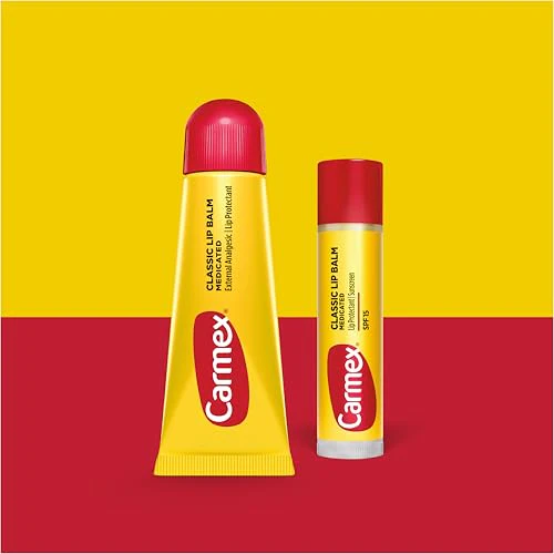 Carmex Classic Medicated Lip Balm Pack, Lip Moisturizer for Chapped Lips, 9-Count Variety Pack Bag (2 Tubes, 7 Sticks) - Image 2
