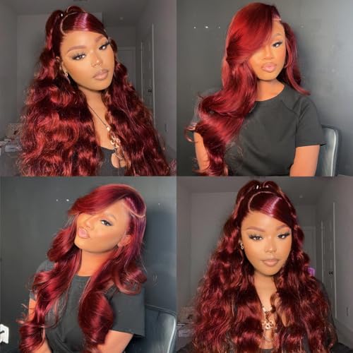 30 Inch Reddish Brown Lace Front Wigs Human Hair 13x6 Body Wave Lace Front Wig 180% Density 33# Lace Frontal Wigs Human Hair Pre Plucked with Baby Hair for Women Auburn Brown Human Hair - Image 7
