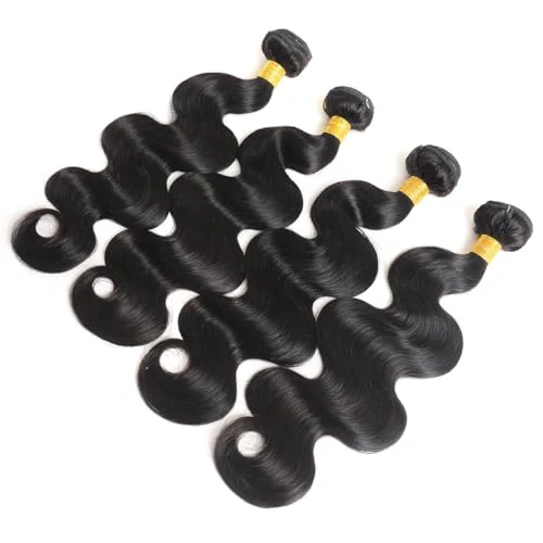 12A Human Hair Bundles 24 26 28 30 Inch Body Wave Bundles Human Hair 100% Unprocessed Brazilian Virgin Hair 4 Bundles Deals Human Hair Quick Weave Bundles Human Hair Extension Natural Black - Image 2