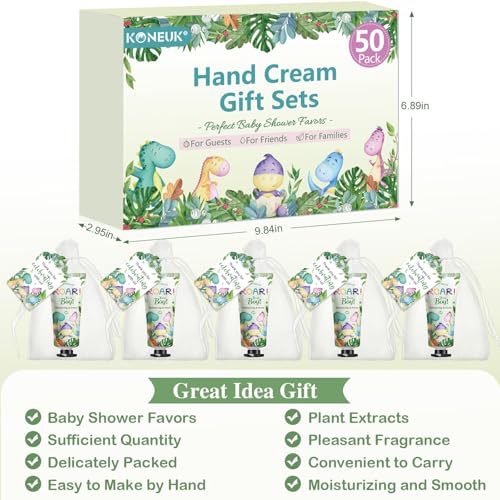 50 Pack Bulk Hand Cream Gifts Sets, Baby Shower Favors and Wedding Welcome Bag Stuffers for Guests with Thank You Card and Organza Gift Bags, Appreciation Gifts, Bridal Shower Favors (Dinosaur) - Image 4