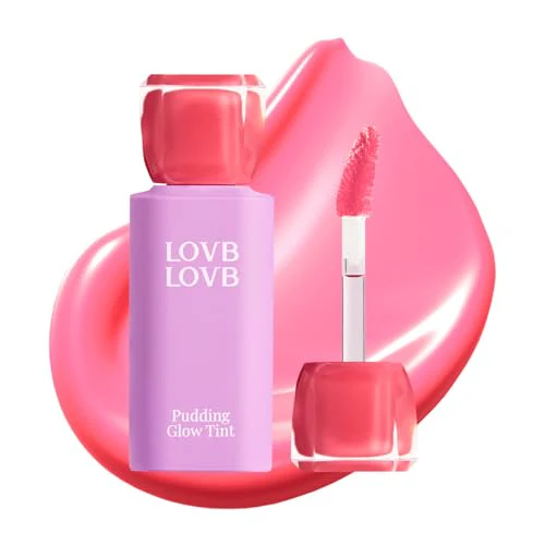 Pudding Glow Korean Lip Tint | Long-Lasting Lip Gloss Tint for Glowy | Moisturizing, Non-Sticky Glossy Lip Stain 0.14 Oz (05 PINK LAMP)