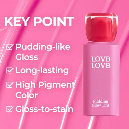 Pudding Glow Korean Lip Tint | Long-Lasting Lip Gloss Tint for Glowy | Moisturizing, Non-Sticky Glossy Lip Stain 0.14 Oz (05 PINK LAMP) - Image 2