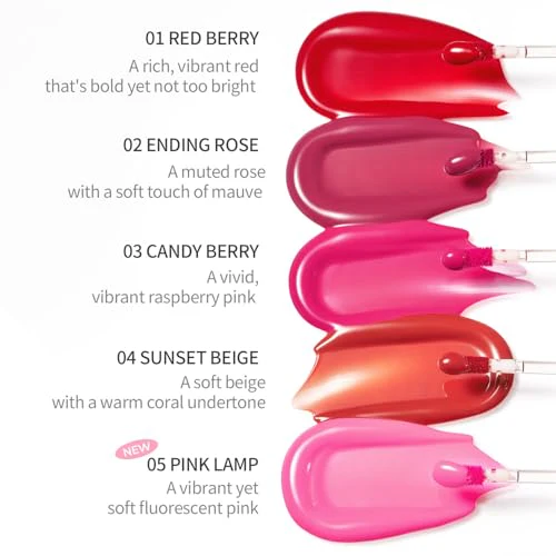 Pudding Glow Korean Lip Tint | Long-Lasting Lip Gloss Tint for Glowy | Moisturizing, Non-Sticky Glossy Lip Stain 0.14 Oz (05 PINK LAMP) - Image 3