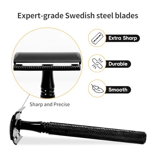 Double Edge Safety Razor Blades - 100 Count Premium Platinum Swedish Steel Blades for Men & Women’s Razors with a Smooth Precise and Clean Shave - Image 4