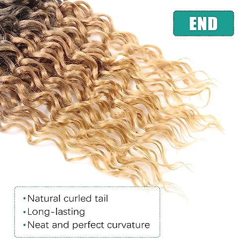 Faux Locs Crochet Hair 14 Inch Pre Looped Goddess Locs Crochet Hair 8 Packs Short Soft Faux Locs Crochet Hair Deep Wave Crochet Hair with Curly Ends Hair Extensions (14 Inch/Pack of 8, T27) - Image 6