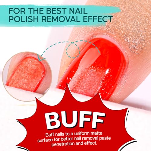 Morovan Gel Nail Polish Remover Kit: Gel Polish Remover for Nails with Liquid Latex Tape Peel off Nail Strengthener Cuticle Pusher Quick & Easy Gel Remover for Nails in 3-5 mins No Soaking Or Wrapping - Image 5