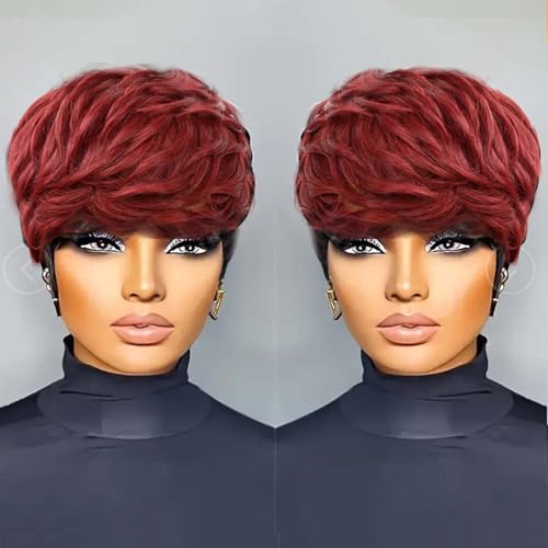 Pixie Cut Wig Human Hair Short Pixie Cut Wigs for Black Women Human Hair Glueless Pixie Wig Short Layered Brazilian Virgin Human Hair Wigs For Women Color P1B99J - Image 2