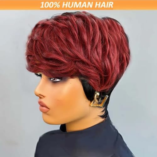 Pixie Cut Wig Human Hair Short Pixie Cut Wigs for Black Women Human Hair Glueless Pixie Wig Short Layered Brazilian Virgin Human Hair Wigs For Women Color P1B99J - Image 3