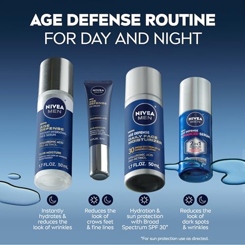 NIVEA MEN Age Defense Advanced Serum with Thiamidol (TM) and Hyaluronic Acid, Fast-Absorbing Face Serum Helps Reduce Look of Dark Spots, Fine Lines and Wrinkles, 1 Fl Oz Bottle - Image 8