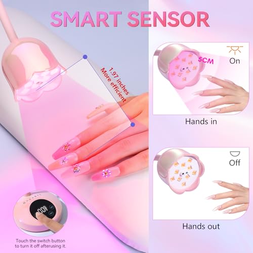 Makartt UV LED Nail Lamp - Mini UV Light for Gel Nails Polish Fast Curing Goosenecks UV Lamp 10W Rechargeable LED Nail Light Nail Dryer with 4 Timers & Auto Sensor Nail Lamp for Salon Home DIY Use - Image 3