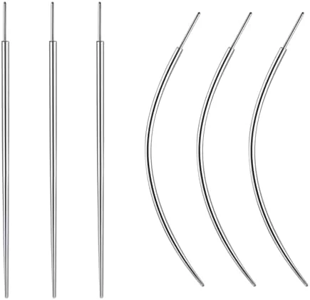G23 Titanium Threadless Piercing Taper 16G/18G/20G Flat Back Earring Applicator Tool Insertion Pin for Push In Nose Lip Ear Tragus Helix Body Piercing Jewelry Stretcher Assistant Tool