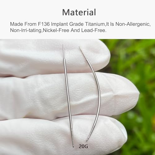 G23 Titanium Threadless Piercing Taper 16G/18G/20G Flat Back Earring Applicator Tool Insertion Pin for Push In Nose Lip Ear Tragus Helix Body Piercing Jewelry Stretcher Assistant Tool - Image 5