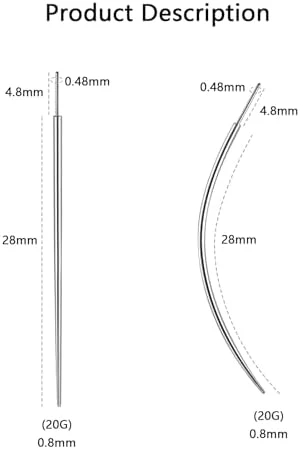 G23 Titanium Threadless Piercing Taper 16G/18G/20G Flat Back Earring Applicator Tool Insertion Pin for Push In Nose Lip Ear Tragus Helix Body Piercing Jewelry Stretcher Assistant Tool - Image 6