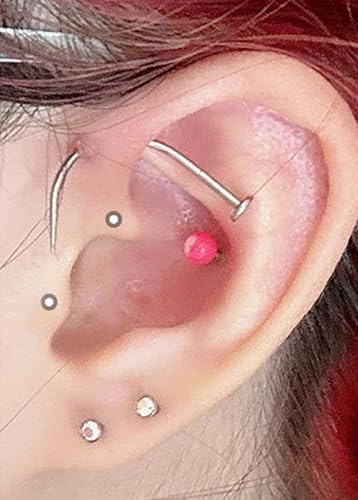 G23 Titanium Threadless Piercing Taper 16G/18G/20G Flat Back Earring Applicator Tool Insertion Pin for Push In Nose Lip Ear Tragus Helix Body Piercing Jewelry Stretcher Assistant Tool - Image 8