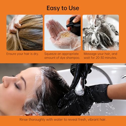 Hair Color Shampoo for Gray Hair- Hair Dye Shampoo,4 In 1 Easy to use Natural&Long Lasting Looking Ammonia Free(Dark Brown) - Image 6