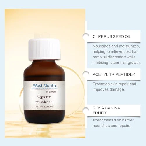 Cyperus Rotundus Oil, Cyprus Oil Natural Nut Grass Oil for Reducing Body Hair Growth, Smooth Skin & Hair Removal, Moisturizing & Soothing - Image 2